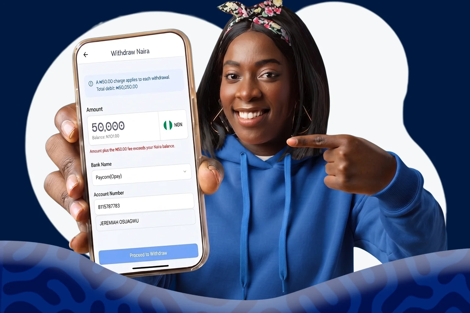 Withdraw Naira to Your bank account on Clea