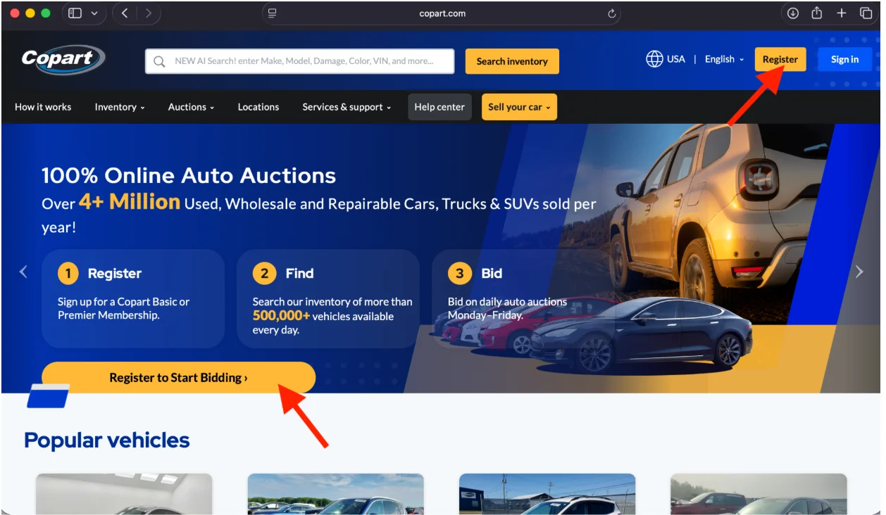 Register on Copart - How to Open a Copart Account