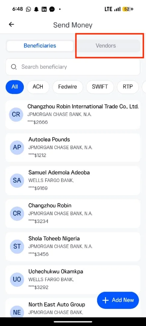 Vendor payments