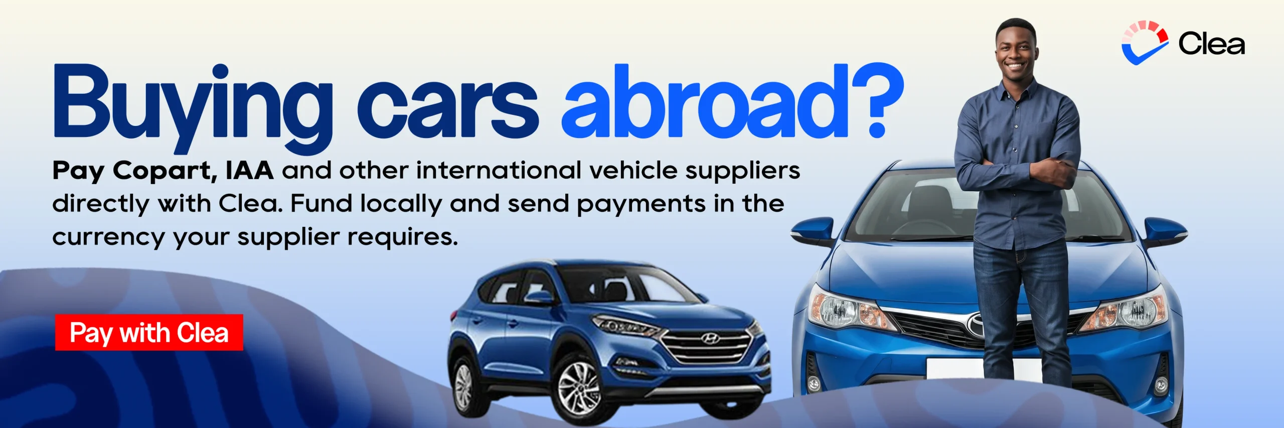 Pay Copart, IAA and other vehicle suppliers with Clea